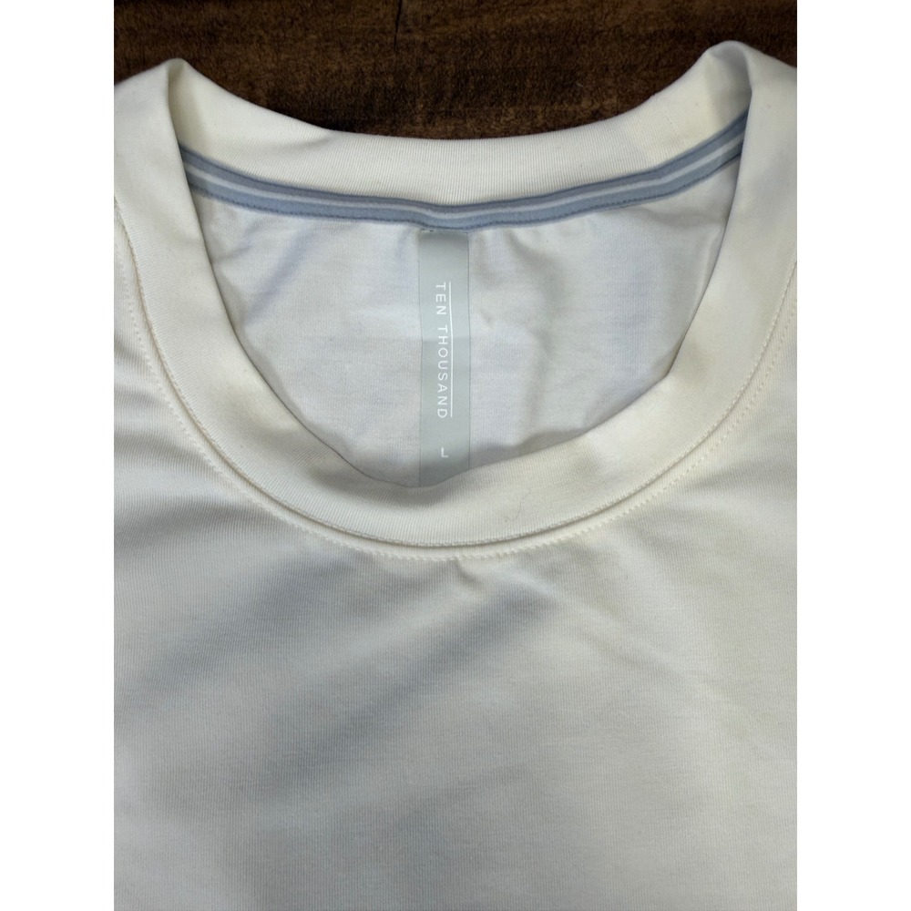 Ten Thousand Recover Shirt Mens Large Bone Off White Performance Crew Neck Tee